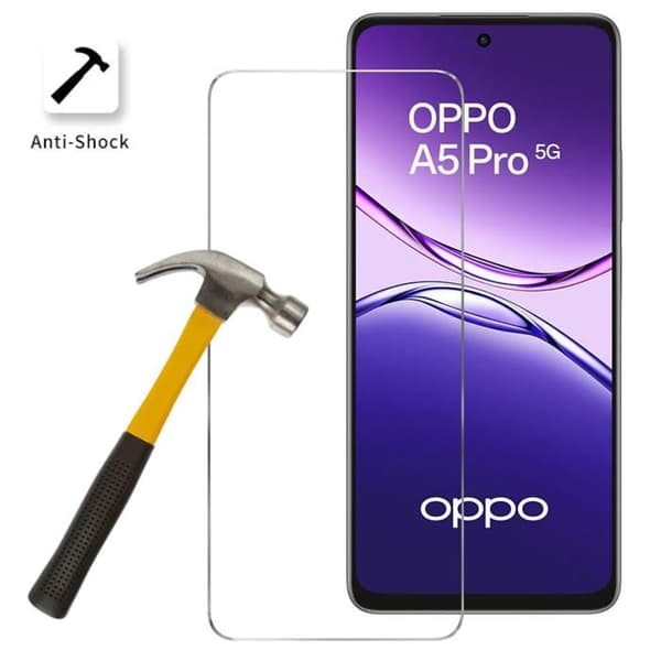 Härdat glas - Phonillico® - Oppo A5 Pro 5G - Paket om 4 - Repellerande - Skärmskydd