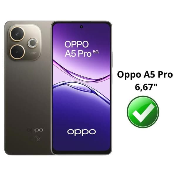 Härdat glas - Phonillico® - Oppo A5 Pro 5G - Paket om 4 - Repellerande - Skärmskydd