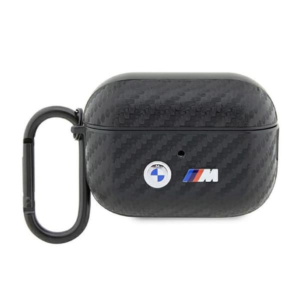 Fodral till AirPods Pro 2 - BMW - Carbon Double Metal Logo - Svart - Reptålig - TPU