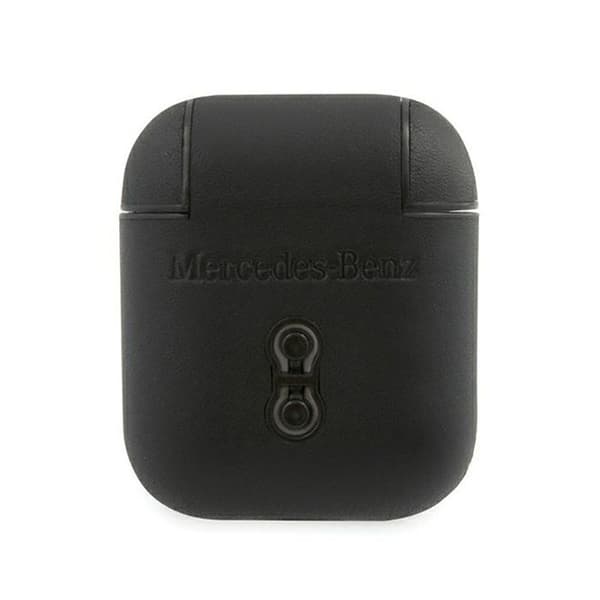 AirPods-fodral - Mercedes-Benz - Svart - Naturläder - Reptåligt - Perfekt passform
