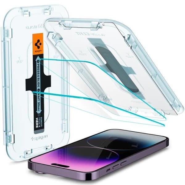 Skärmskydd - SPIGEN - GLASTR Fit - iPhone 14 Pro Max - Härdat glas - Reptålig