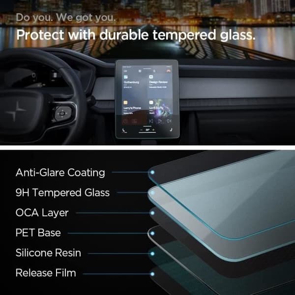 Spigen Glas.tR EZ Fit Härdat Glas för Polestar 22022-2025, 11.2 Tum