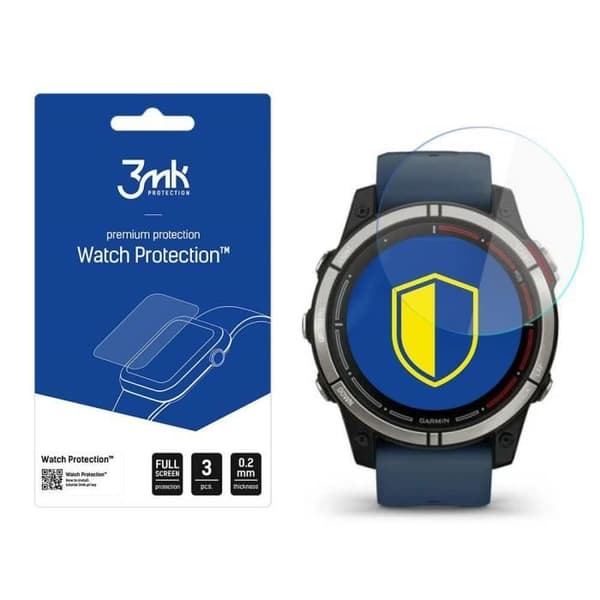 Paket med 3 hybridglasögon för 3MK Garmin Quatix 7 klocka - FlexibleGlass - transparent blå - TU