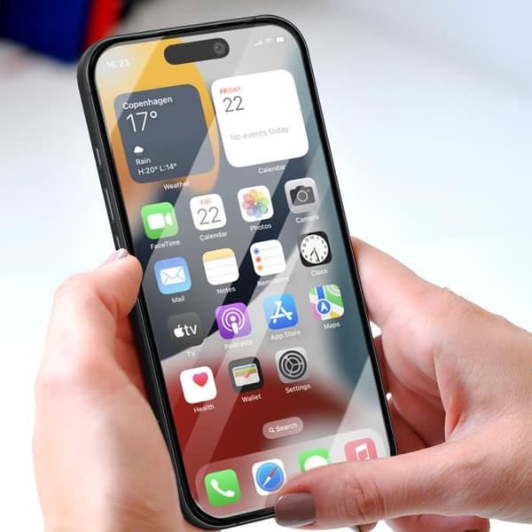 Härdat glas för iPhone 16 pro Hårdhet 9H Anti-spår Forcell Transparent
