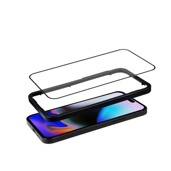 Härdat glas 9H för iPhone 16 Pro + installationsram Bakteriellt 3D Armor Glass Crong Anti