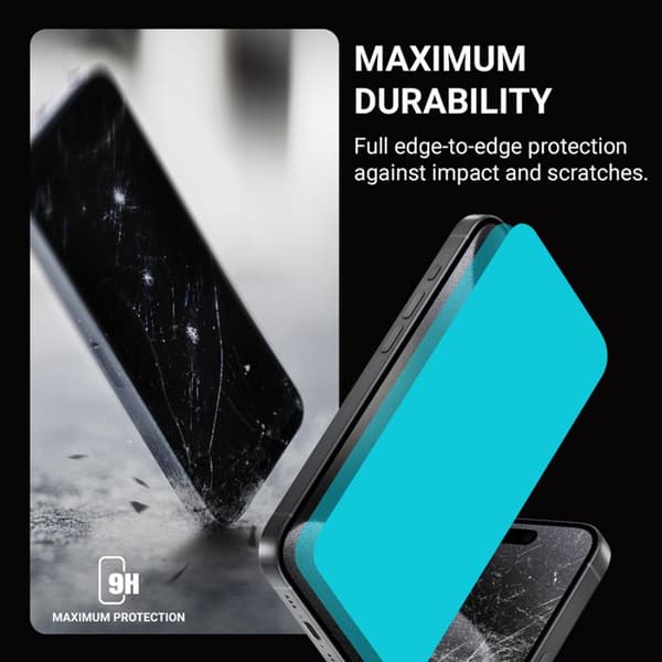 Härdat glas 9H för iPhone 16 Pro + installationsram Bakteriellt 3D Armor Glass Crong Anti