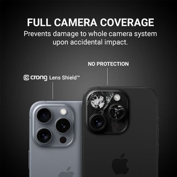 Crong Lens Shield - Glas för kamera och objektiv iPhone 16 / iPhone 16 Plus