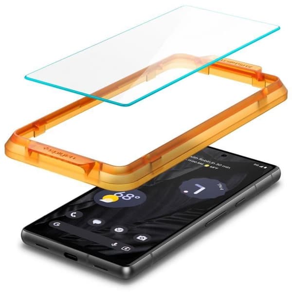 Skärmskydd - Spigen - GLAStR Fit - Google Pixel 7a - Härdat glas - Applikator ingår