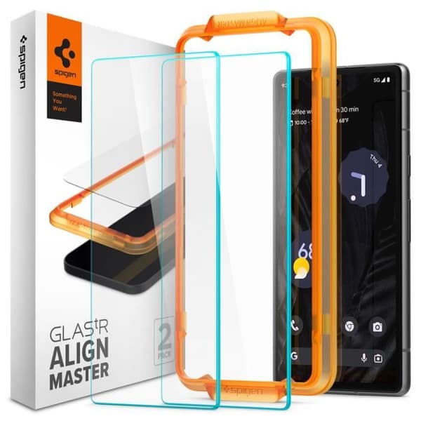 Skärmskydd - Spigen - GLAStR Fit - Google Pixel 7a - Härdat glas - Applikator ingår