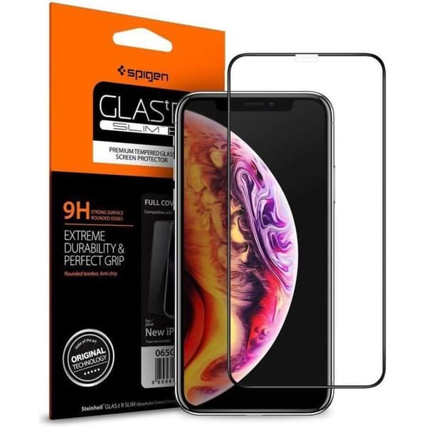 Skärmskydd - SPIGEN - GLAStR - Härdat glas - Svart - Repbeständig