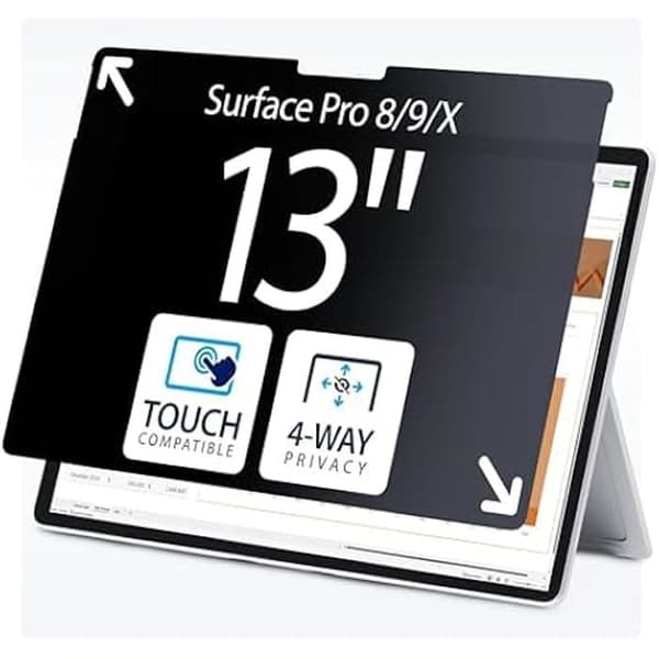 StarTech.com 4-vägs sekretessfilter för Surface Pro 8/9/X 13", stående/liggande, skärmskydd, +/-