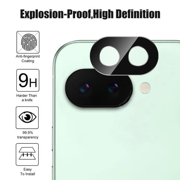 SKALO Google Pixel 9a Kamerabeskyttelse Hærdet glas - Sort