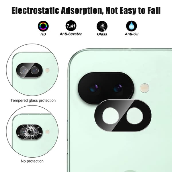SKALO Google Pixel 9a Kamerabeskyttelse Hærdet glas - Sort