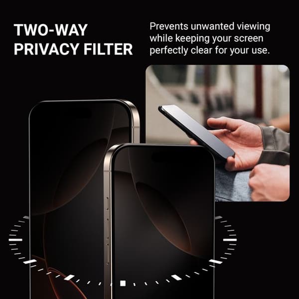 Härdat sekretessglas för iPhone 16e / iPhone 14 / iPhone 13 / iPhone 13 Pro Crong Privacy 3D Armor Glass