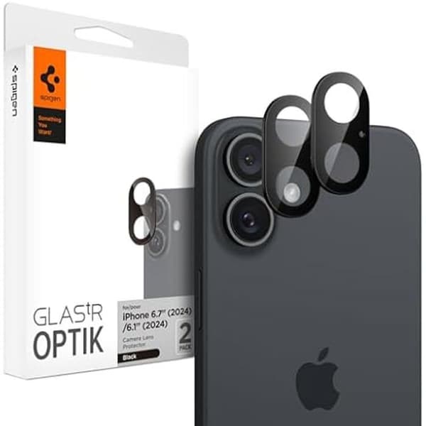 Skyddskamera - SPIGEN - Glas.tR Optik - Kompatibel med iPhone 16/16 Plus - 2 Delar - Härdat Glas 9H