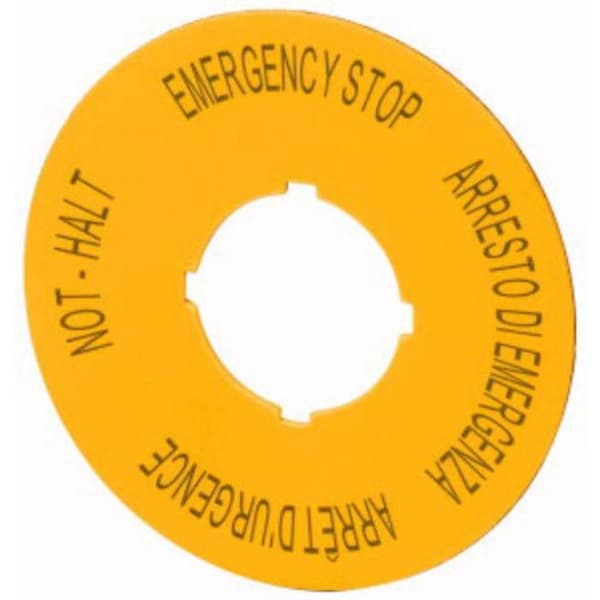 Eaton M22-XBK11 märkningsskylt 121372 (Ø x H) 60 mm x 60 mm NOT-HALT (de, en, fr, it) gul 1 st.