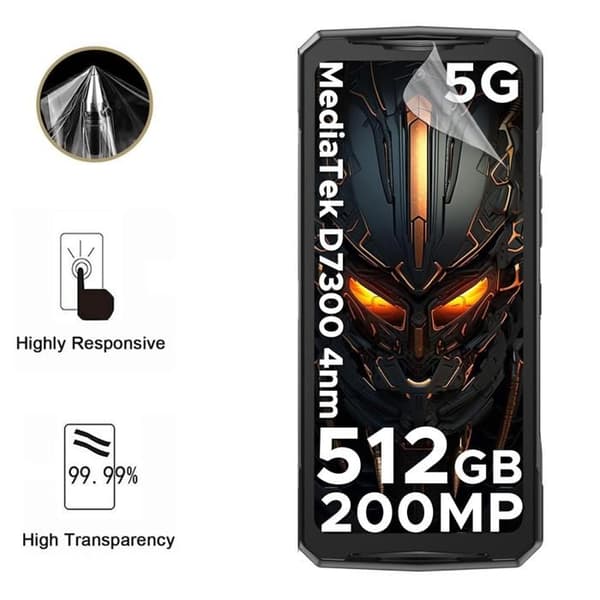 Skyddsglas till Doogee V40 Pro [Pack 2] Ultratunn Plastskydd Film Phonillico®