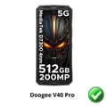 Miniatyrbild 2 av 3: Skyddsglas till Doogee V40 Pro [Pack 2] Ultratunn Plastskydd Film Phonillico®