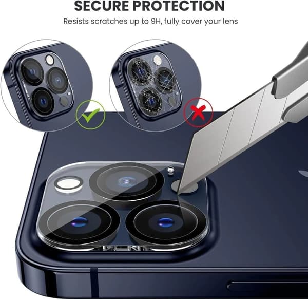 iPhone 14 PLUS - Linsskydd / Heltäckande Kameraskydd i Härdat Glas