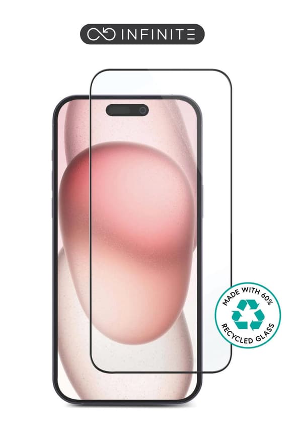 eSTUFF INFINITE iPhone 16 -näytönsuoja. Täysin peittävä karkaistu lasi. Titan Shield, ES501421
