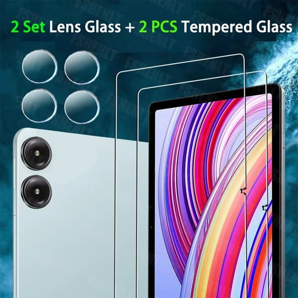 Skyddande film för Redmi Pad Pro, 9H hårdhet, repbeständig,2 Glas 2 Set Linser