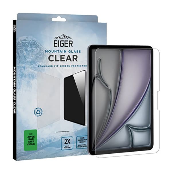 Härdat glas 2.5D för iPad Air 11" 2024 2025 Premium Asahi Ultra Hållbart Eiger Transparent