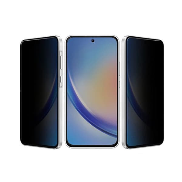 Härdat Glas 2.5D för Samsung Galaxy A35 / A55 Privacy Ultrastarkt Eiger Transparent Svart