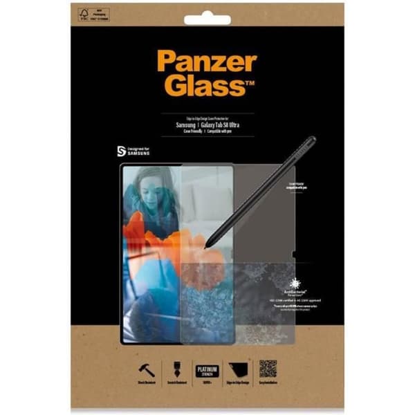 Samsung Galaxy Tab S9 Ultra / S8 Ultra-härdat glas skärmskydd PanzerGlass
