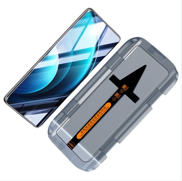 INF Karkaistu lasinen näytönsuoja asettimella Vivo X80 Pro -puhelimelle