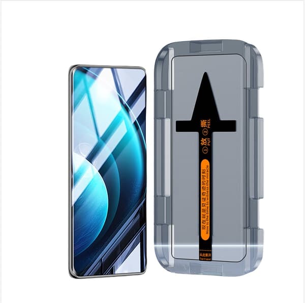 INF Karkaistu lasinen näytönsuoja asettimella Vivo X80 Pro -puhelimelle