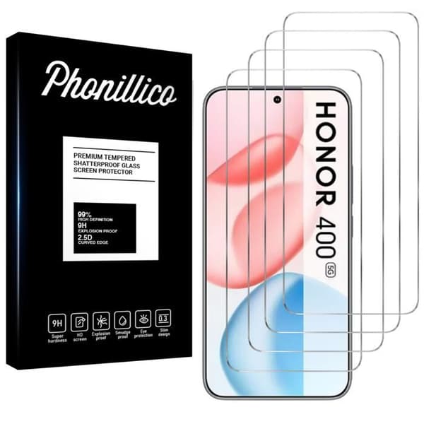 Härdat Glas för Honor 400 5G [Pack 4] Skydd Film Skärm Phonillico®