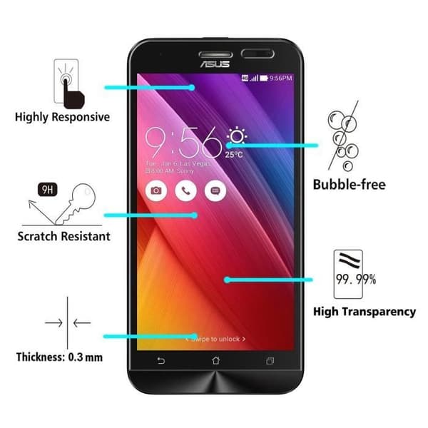 Verre Härdat ASUS ZENFONE 2 LASER ZE500KL 5,0" - Film för Skärmskydd Ultra Resistent Skärm Skydd Anti-repor Phonillico®