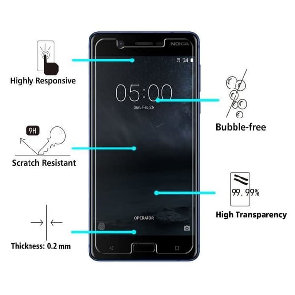 Verre Härdat NOKIA 5 Skärmglas Skydd Phonillico®