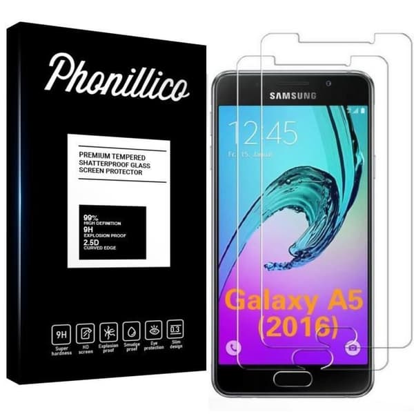 Härdat Glas för Samsung Galaxy A5 2016 A510 - [Pack 2] Skyddande Skärmskydd Ultra Resistent [Phonillico®]