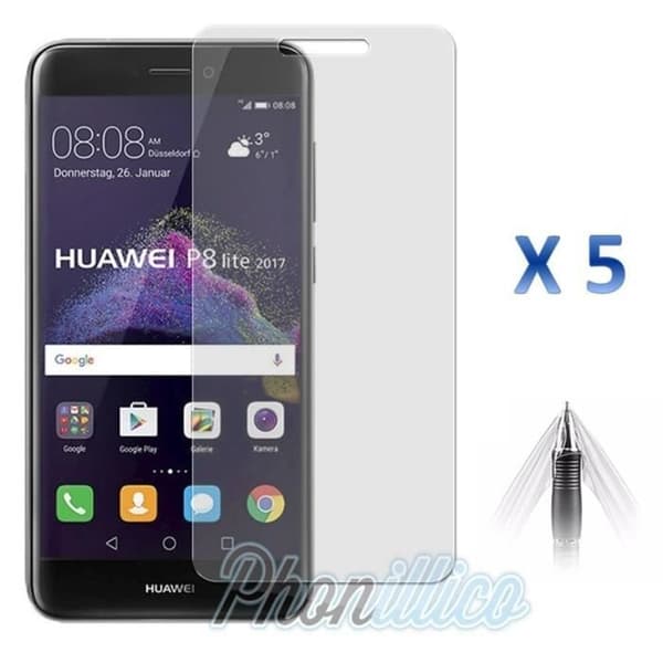 Lot 5 Filmer Skydd Plast Skärm Huawei P8 LITE 2017 Phonillico®