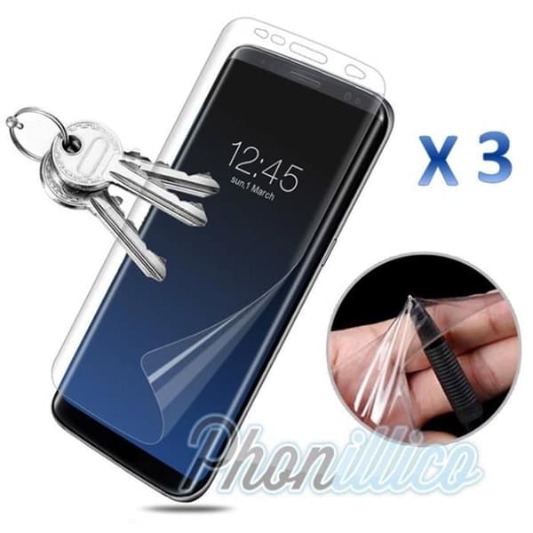 Lot 3 Filmer Skydd Samsung Galaxy S8+ / S8 PLUS - 100% Inkurvad Plast Phonillico®