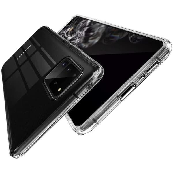 Coque för Samsung Galaxy S20 ULTRA + Härdat Glas Svart Kant - Skydd i Flexibelt Silikon Skärmskydd Phonillico®