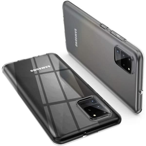 Coque för Samsung Galaxy S20 ULTRA + Härdat Glas Svart Kant - Skydd i Flexibelt Silikon Skärmskydd Phonillico®