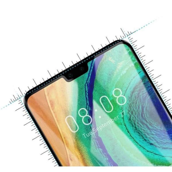 Härdat glas för Huawei MATE 30 - Transparent helfilm med svart kant skärmskydd Phonillico®