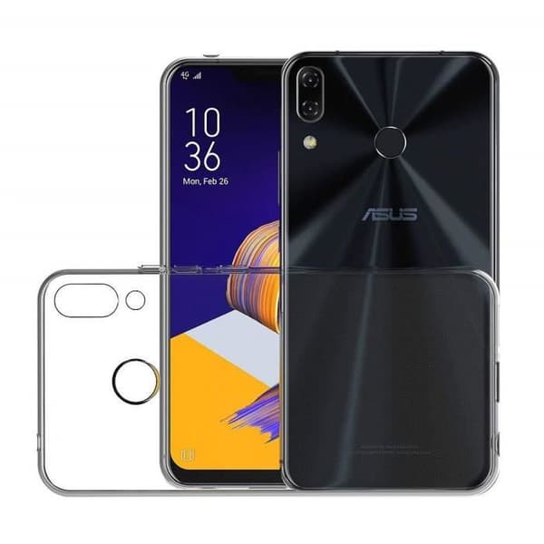 [Kompatibel ASUS ZENFONE 5Z ZS620KL] Transparent Silikonskal + Härdat Glas Skärmskydd Film [Phonillico®]