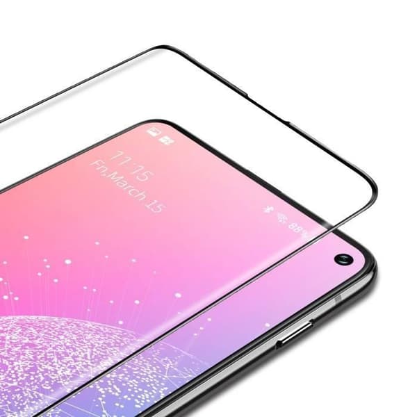 Härdat glas för Samsung Galaxy S10E - Helsvart böjd kant skyddsglas för skärmen - Hållbart skydd [Phonillico®]