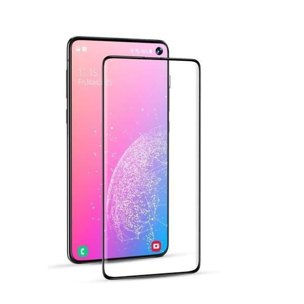 Härdat glas för Samsung Galaxy S10E - Helsvart böjd kant skyddsglas för skärmen - Hållbart skydd [Phonillico®]