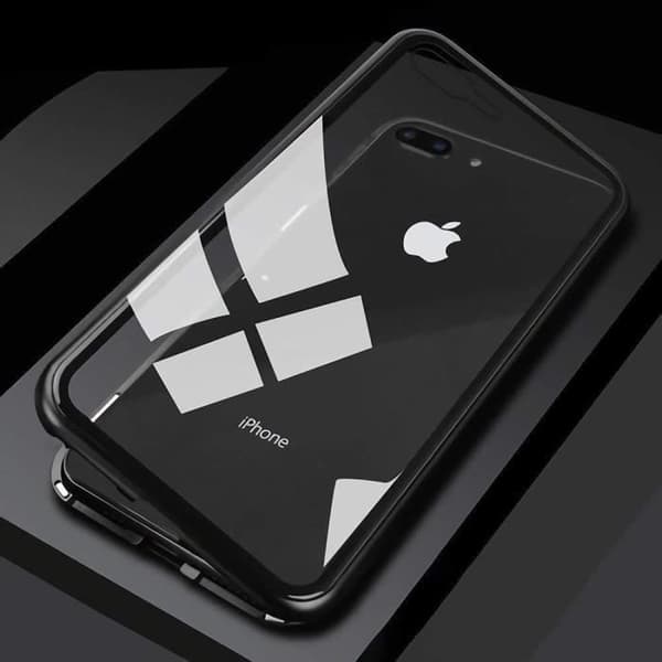 [Kompatibel med Apple iPhone 8] Magnetiskt Skal Svart Fodral 360 Helt i Härdat Glas Skydd Film Skärm [Phonillico®]