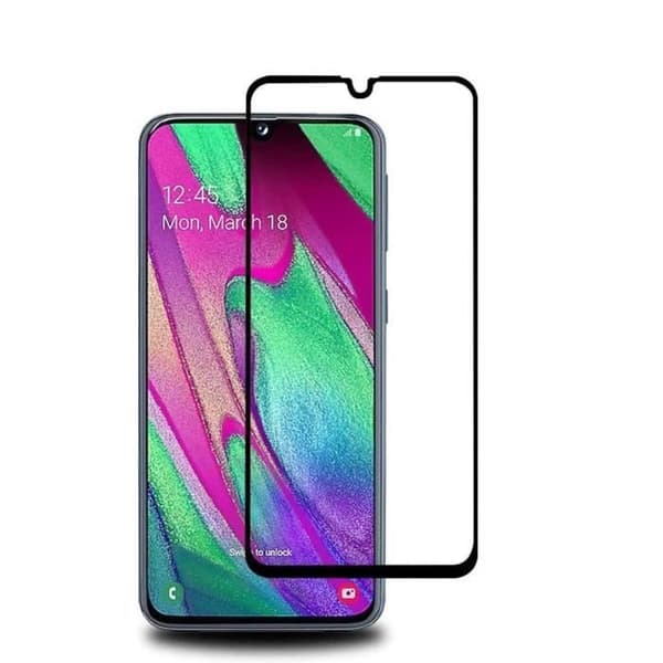 Skärmglas till Samsung Galaxy A40 - Helsvart, Stöt- och Repbeständig [Phonillico®]