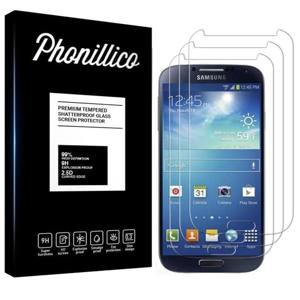 Härdat Glas för Samsung Galaxy S4 - [Paket 3] Ultra Resistenta Skärmskydd Film [Phonillico®]