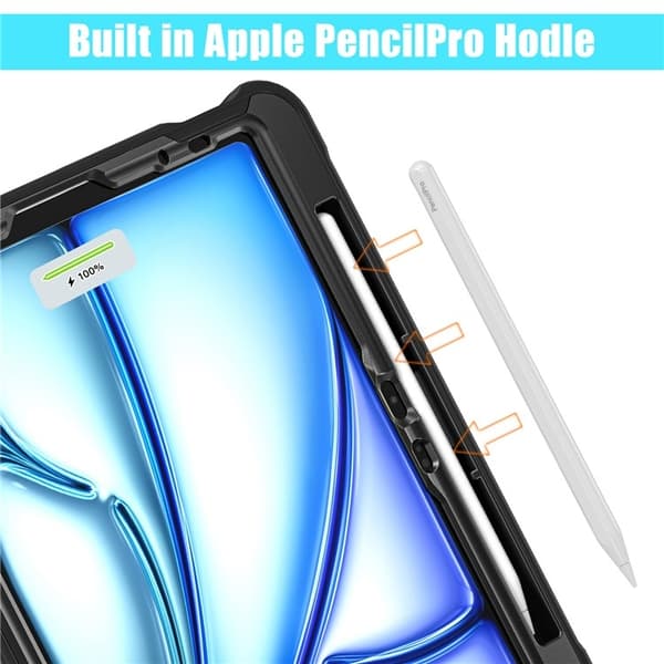 SKALO iPad Air 11 (2024) Extra Stöttåligt Armor Ring Skal - Transparent