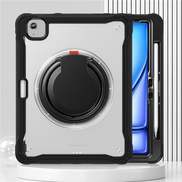 SKALO iPad Air 11 (2024) Extra Stöttåligt Armor Ring Skal - Transparent