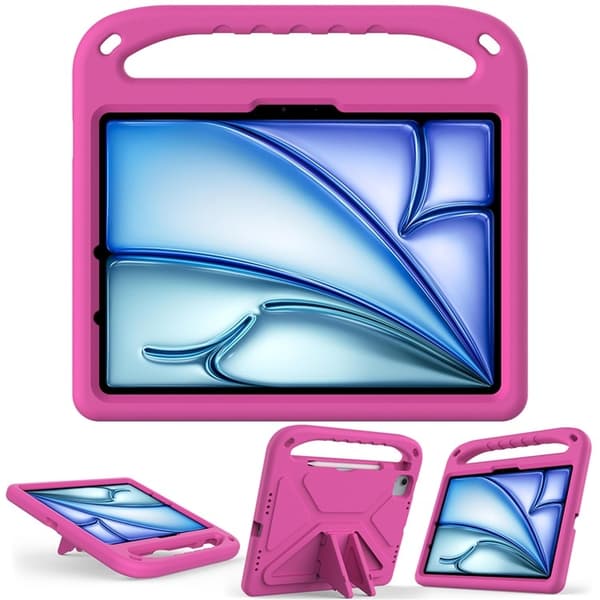 SKALO iPad Air 11 (2024) Lasten suojakotelo, jossa on kahva ja jalusta - Pinkki