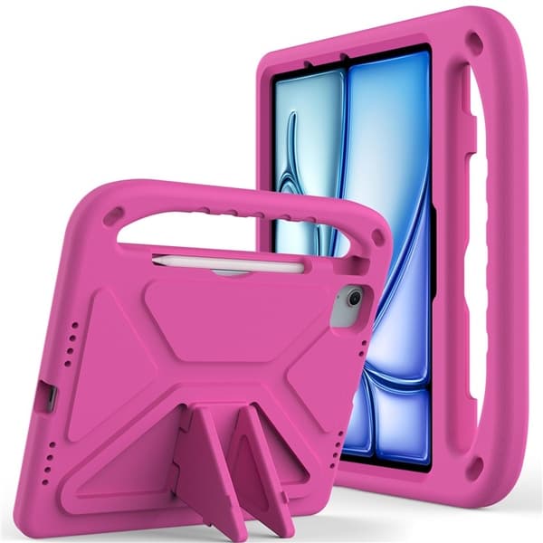 SKALO iPad Air 11 (2024) Lasten suojakotelo, jossa on kahva ja jalusta - Pinkki
