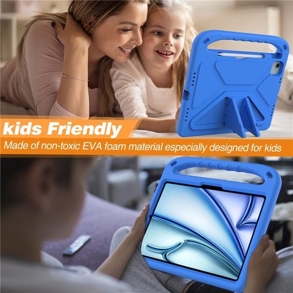 SKALO iPad Air 11 (2024) Barnskal med handtag och ställ - Blå